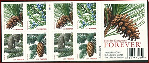 Holiday Evergreens Complete Booklet of Twenty Forever Stamps Scott 4481b