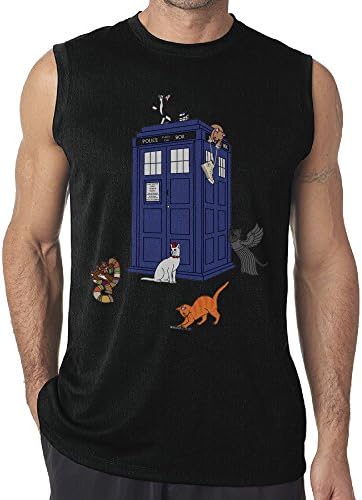 Doctor Who Cats Men's Workout Jersey Tank Crew