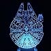 Multi-Colored 3D Millennnium Falcon Light Star Wars Wood Mood Lamp Lighting Gadget