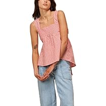ミストレアス Plaid Gathering Peplum Camisole Plaid Gathering