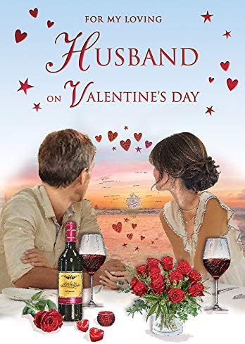 Regal Publishing Traditional Valentine's Card Husband - 9 x 6 inches, Blue