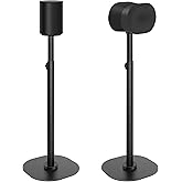 Haturi Speaker Stands Pair for Sonos ERA 100 & 300 Adjustable 22”–42” Floor Stands with Cable Management Heavy Duty Metal Construction Non Slip Base for Living Room Bedroom Office