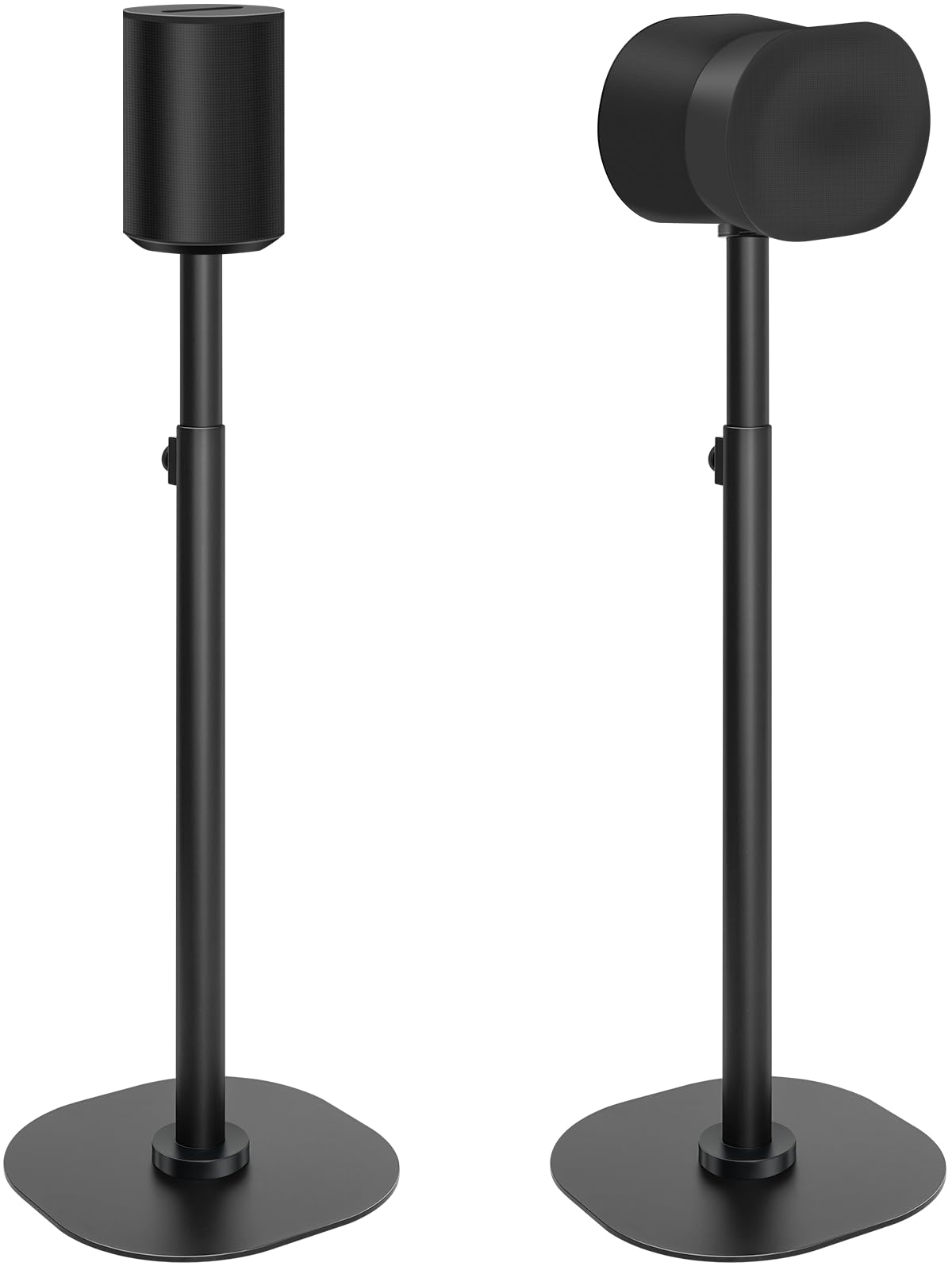 Photo 1 of Haturi Speaker Stands Pair for Sonos ERA 100 & 300 Adjustable 22”–42” Floor Stands with Cable Management Heavy Duty Metal Construction Non Slip Base for Living Room Bedroom Office