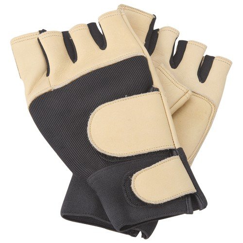 Full Grain Leather Fingerless Work Glove AntiVibration, XLARGE