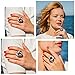 Mytys Stainless Steel Cocktail Rings Interlocked Ring for Women Girl Men Boy Matte Brushed Comfort Fit