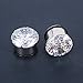 Pair Clear CZ Zirconia Prong Set Ear Plugs Gauges Stainless Steel With Silicone O-Ring Stretcher Expander (Gauge=7/16