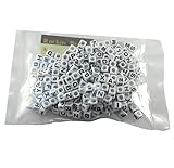 Rockin Beads Brand, 300 Mixed Black on White Acrylic Alphabet /Letter 