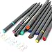Fineliner Color Pen Set, 0.38 mm Colored Fine Line Point, Sketch Drawing Pen, Porous Fine Point Markers Perfect for Coloring Book and Bullet Journal Art Projects, 10 Colors