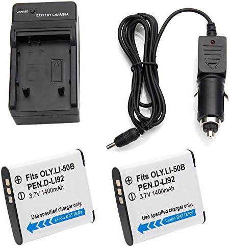 2x 1400mAh LI-50B D-LI92 Battery +Charger for Olympus SP-720UZ SP-800UZ SP-810UZ