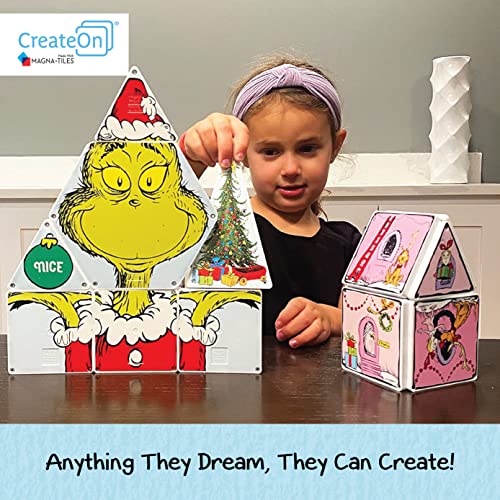 CreateOn MagnaTiles The Grinch Toys, Dr. Seuss Grinch Tiles