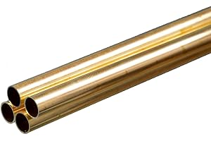 K&S Precision Metals Round Brass Tube 1151 - 5/16" OD x 0.014" Wall x 36" Long - DIY Crafts, Plumbing, HVAC, Modeling, Made in USA - 4 Tubes