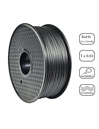 PRILINE   Filamento de fibra de carbono para impresora 3D (2.2 lbs, 1,75, precisión dimensional, +   0.001 in, 2.2 lbs, 0.069 in), color negro