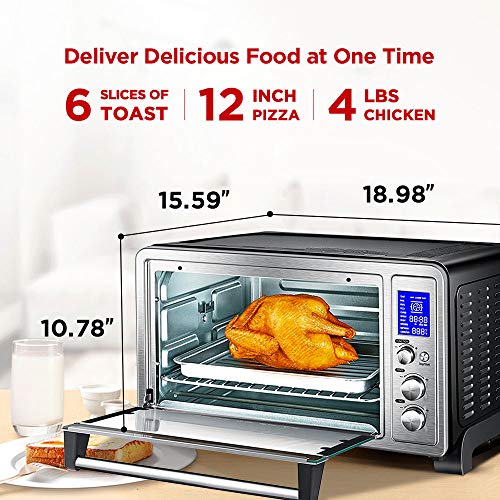 TOSHIBA AC25CEWSS Large 6Slice Convection Toaster Oven Countertop, 10