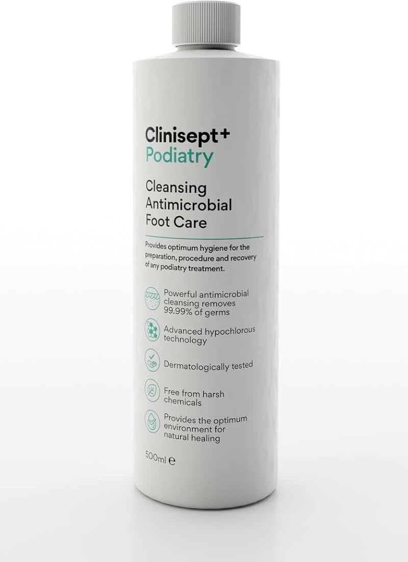 Clinisept Podiatry 500ml Hypochlorous Acid Skin Cleanser Professional Foot Care