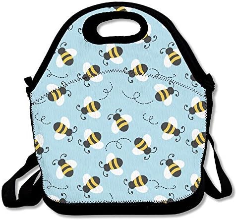Bumblebee Pattern Lunch Tote Insulated Reusable Picnic Lunch Bags Boxes For Men Women Adults Kids Toddler Nurses
