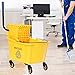 Goplus Commercial Mop Bucket Side Press Wringer Cleaning Caddy with 35 Quart Larger Capacity, Yellow