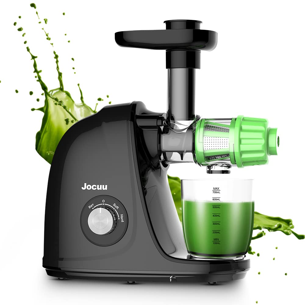 Photo 1 of Jocuu Slow Masticating Juicer with 2-Speed Modes - Cold Press Juicer Machine - Quiet Motor & Reverse Function - Easy to Clean Juicer Extractor - Juice Recipes for Fruits & Vegetables (Black)