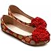 Ollio Women's Ballet Shoe Canvas Dot Pattern Flower Flat