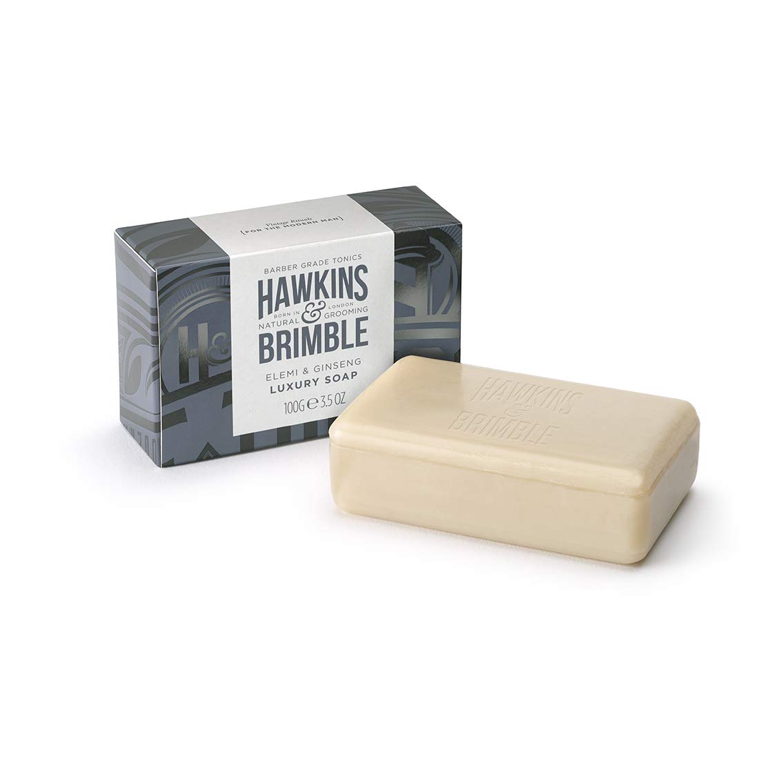 Hawkins & Brimble Luxury Soap Bar - Moisturising Elemi Essential Oil & Ginseng | No Plastic