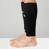 Blitz Elastic Shin Pads Black Small - Padded Slip On Martial Arts view 3
