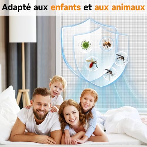 OWYR Fibreglass Magnetic Window Mosquito Net 150 x 180 cm, Customisable with Removable Frame: Easy Installation, Universal for All Windows