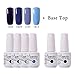 Clou Beaute Soak Off UV Led Nail Gel Polish Kit Varnish Nail Art Manicure Salon Collection Set of 4 Colors with 1 Top Coat and 1 Base Coat 8ml 004
