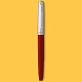 Parker Jotter Originals Fountain Pen Red Finish Medium Nib Blue Black Ink view 2