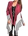 joyliveCY Women's Open Front Cardigan Drape Tops Strip Blouse Loose Outwear Wine Red XL