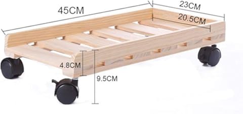 AKEFG Torre de Ordenador y CPU Soporte de la Compra, Solid Cesta Titular de Madera móviles, la Mesa ATX-Maleta con Ruedas con Ruedas, Soporte del Ordenador Central con Freno de Las Ruedas bajo Inicio