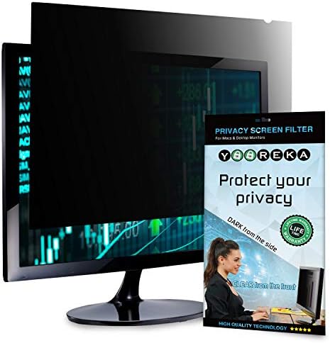 Yooreka Reversible Computer Privacy Screen, 24 inch - (16:10) Aspect Ratio :: Anti Glare Filter with Blue Light Protection :: Reduces Eye Strain, Blocks 96% UV Radiation :: with Installation Kit