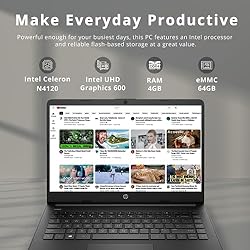 HP 2022 Stream 14" HD BrightView Laptop, Intel