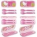 6 Pack Hello Kitty Plastic Flatware GoPak For Kids Reusable Fork & Spoon Lunch Silverware Sets