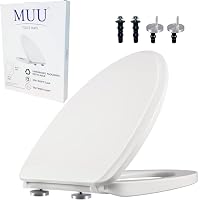 Meaferks Soft-Close Toilet Seat - White, Quick Release Hinges, Non-Slip Bumpers, Universal Fit For Standard Toilets