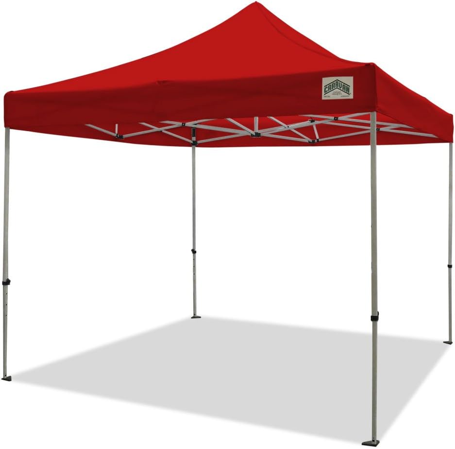 Caravan Canopy 10 X 10 Foot Aluma Basic Straight Leg Canopy Kit, Red