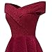Aibwet Women's Off Shoulder A-Line Knee Length Floral Cocktail Elegant Vintage 1950s Style Bridesmaid Sleeveless Evening Prom Formal Swing Dress (L,Wine Red_1)