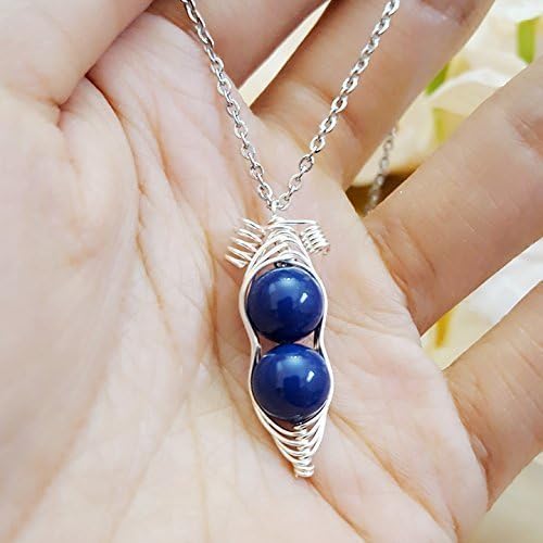 Swarovski Birthstone Pearl for SEP Peapod Necklace, Sapphire Blue 2 Peas in a Pod Necklace, Best Friend Gift, Birthday Gift (SEP)