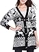 Womens Oversized Christmas Reindeer Cardigan (Large, Black Reindeer Cardigan)