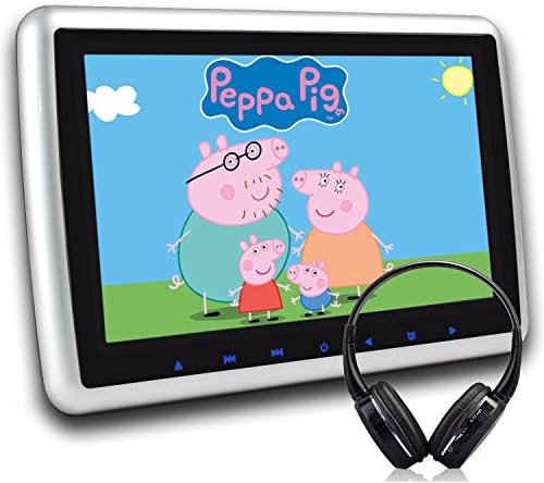 Headrest DVD Player 10.1 Inch with Wireless IR Headphone Universial In Car DVD Player For Rear Back Seat HD 1080P TV Combi with USB HDMI FM and Remote Control Game Pad 2 in 1