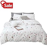 BoxHome Colorful Duvet Cover King Polka Dots Watercolor Pattern Bedding Sets Cotton Breathable Soft Zipper Closure 2 Pillowcases