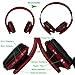 FX-Viktaria Dual Mode Wireless Headset, On Ear Headphone Foldable,Stereo Headset Lightweight Design, Soft, Compatible with iPods, iPhones, iPads, Smartphones, Tablets, Laptops and PC – (Black with Redthumb 3