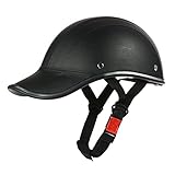KKmoon Motorcycle Helmet Half Face Baseball Cap Style with Sun Visor Black
