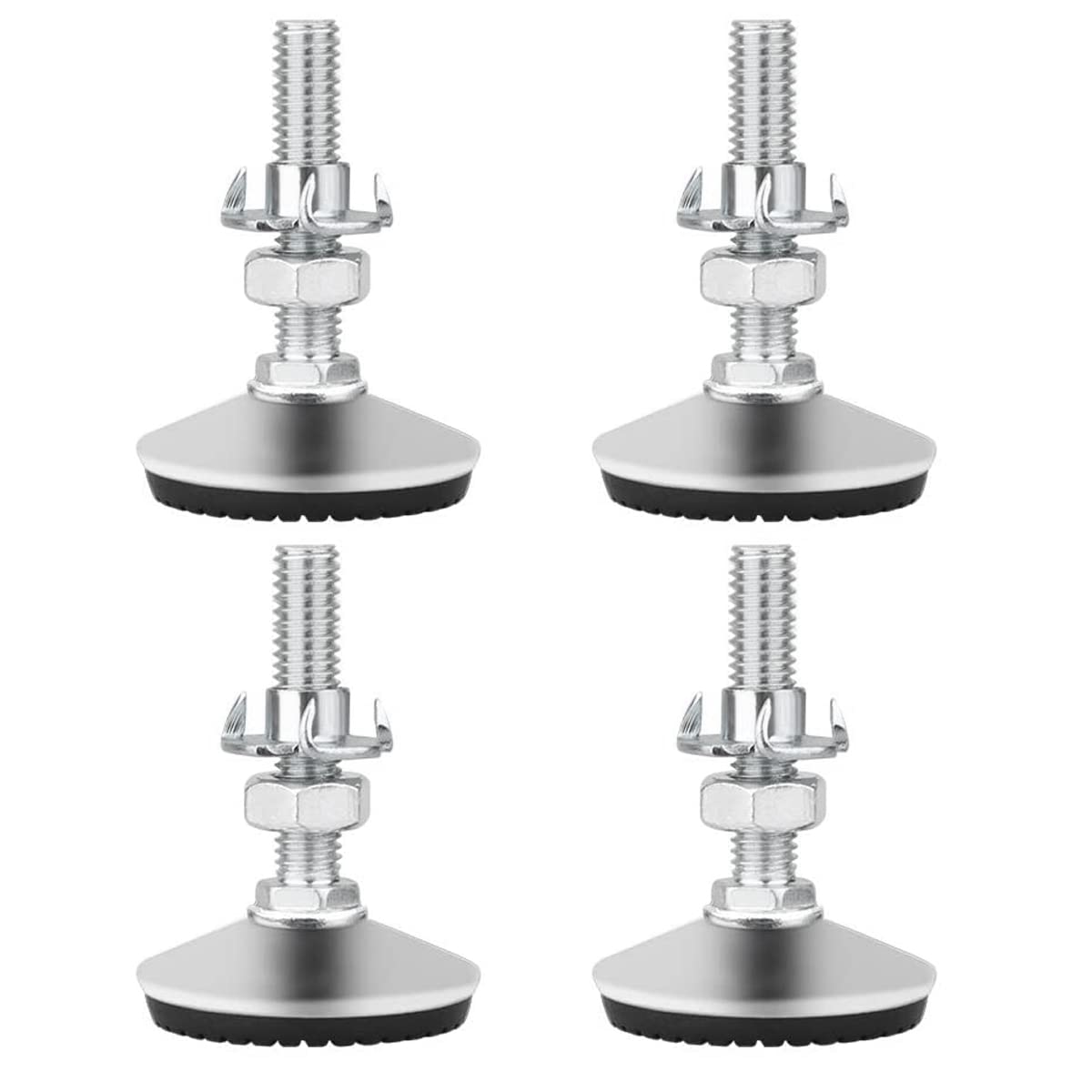Drenky Levelling Feet, 4 Packs Adjustable Feet For Furniture Heavy Duty Silent Non-Slip Floor Protector with T-Nuts and Screw Nuts, M10x50mm