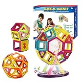 Cre8tive Toys Magnetic Building Tiles Set with Carousel, 52 Pieces