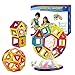 Cre8tive Toys Magnetic Building Tiles Set with Carousel, 52 Pieces