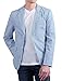 uxcell Men's Striped Sport Coat Notched Lapel Slim Fit Business Blazer Suit Jacket 42 Blue