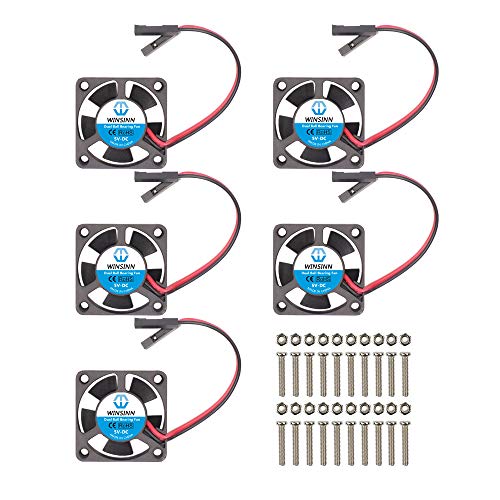 WINSINN 30mm Fan for Cooling Raspberry Pi iUniker Brushless Dual Ball Bearing 3.3V 5V 30x10mm (Pack of 5Pcs)