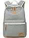 mygreen Casual Dot 14 Inch Laptop Backpacks Kawaii Girls Canvas Portable School Backpack Grey