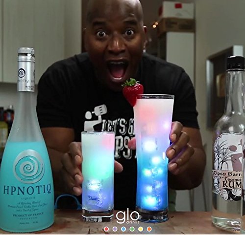 Genuine Glo Drinks Automatic LED Drink Cubes Color Changing - Designed in USA, BPA Free, Quality and Safety Guaranteed - 4 PACK