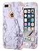 iPhone 8 Plus Case, iPhone 7 Plus Case, Ankoe Marble Stone Pattern Shockproof Full Body Protective Cover Dual-Layer Slim Soft Flexible Silicone and Hard PC for Apple iPhone 7 Plus/8 Plus (Pink)