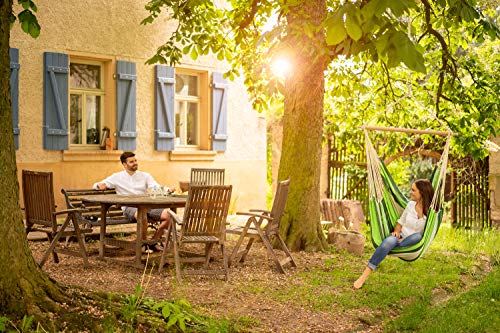 AMAZONAS - XL Hängesessel Brasil | Hängesessel ohne Gestell mit großer Sitzfläche, handgefertigt in Brasilien | Belastbar bis 150 kg; Sitzfläche 1,6m x 1,3m; Stablänge 1,1m | Farbe: Oliva – Bild 4